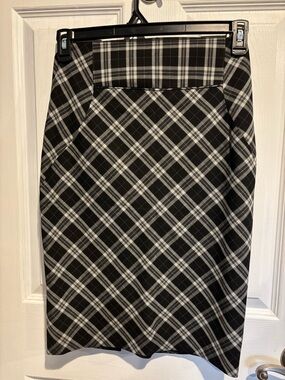 Express Black and White Plaid Pencil Skirt - Classic Plaid